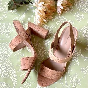 Ann Taylor Lorna Cork Heeled Sandal SZ 8